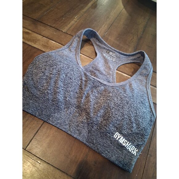 Gymshark Seamless Grey Racerback Sports Bra size S - Picture 1 of 6
